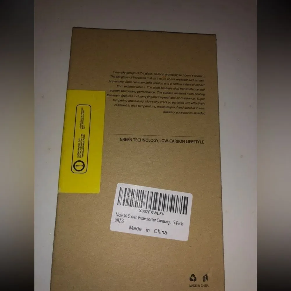 Samsung Note 10 Screen Protector Glass Glass Film Protection Screen 5-Pack